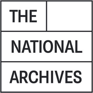 This is The National Archives logo. It has a white background with a square box outlined in black. The square is sectioned into 3 equal parts horizontally with more black lines. The top section is split into two equal parts vertically and in the left hand box is the word 'THE' in capital letters. In the box below this (in the centre) is the word NATIONAL in capital letters. In the third (bottom box) is the word ARCHIVES in capital letters.